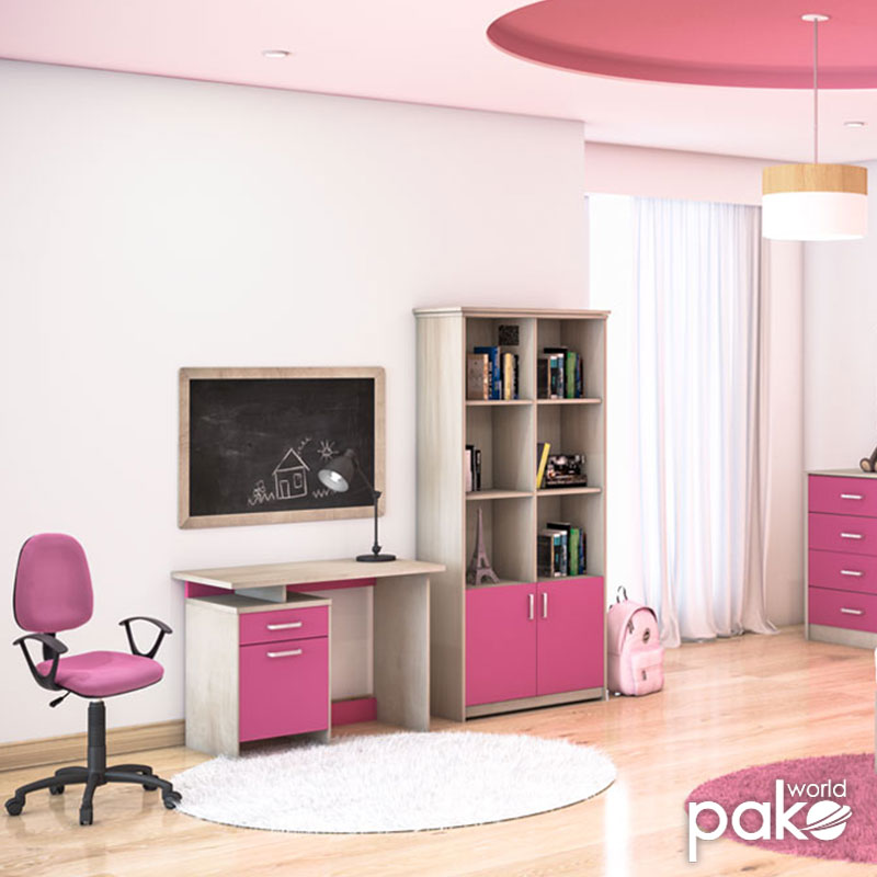 Γραφείο εργασίας Looney  χρώμα castillo-ροζ 100x55x75εκ - Pakobazaar