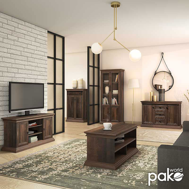 Έπιπλο τηλεόρασης Mozart  χρώμα καρυδί 121x40x65εκ - Pakobazaar