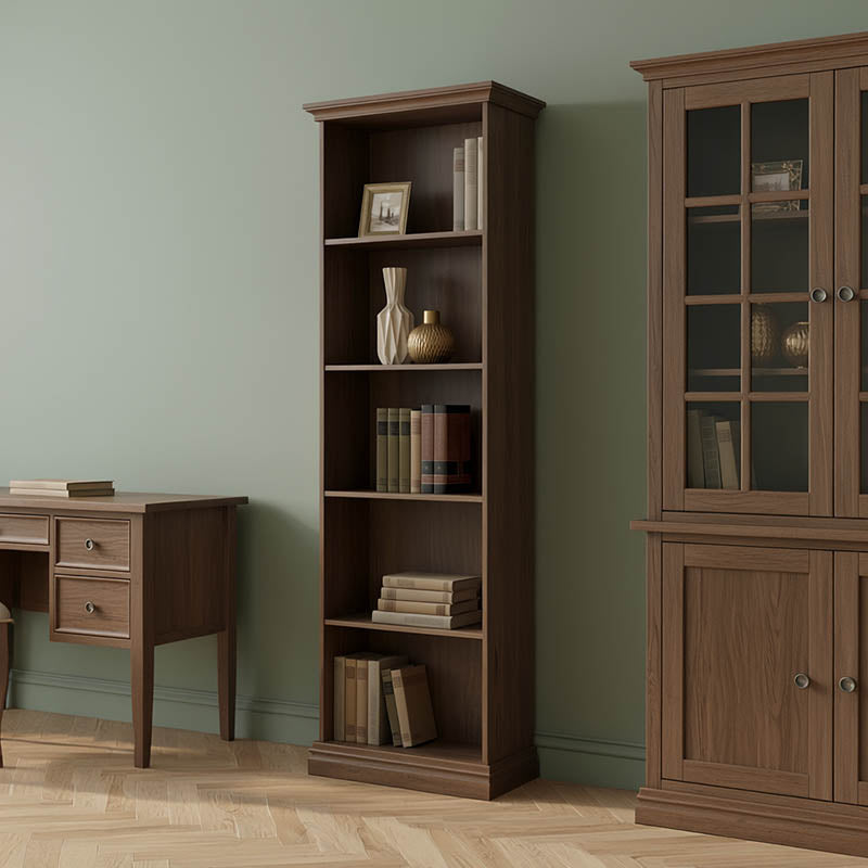 Βιβλιοθήκη Mozart  χρώμα καρυδί 60x34,5x202,5εκ - Pakobazaar
