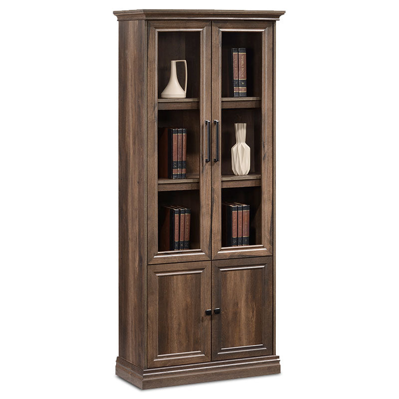 Βιτρίνα - ντουλάπα Mozart  με τζάμι χρώμα καρυδί 78,5x38x188εκ - Pakobazaar