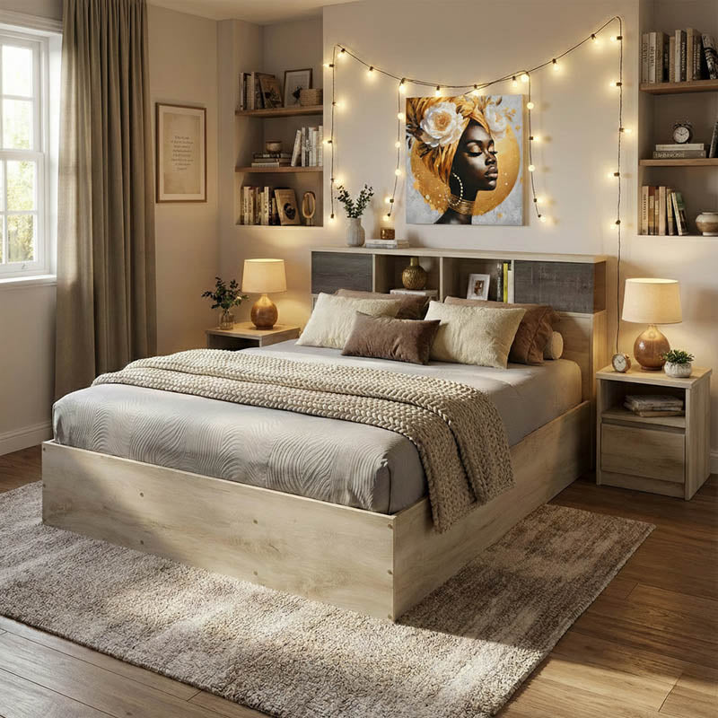 Κρεβάτι OLYMPUS  σε χρώμα castillo oak 140x200εκ - Image 2