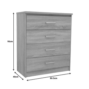 Συρταριέρα OLYMPUS  με 4 συρτάρια σε sonoma απόχρωση 80.5x40x95εκ - Image 5