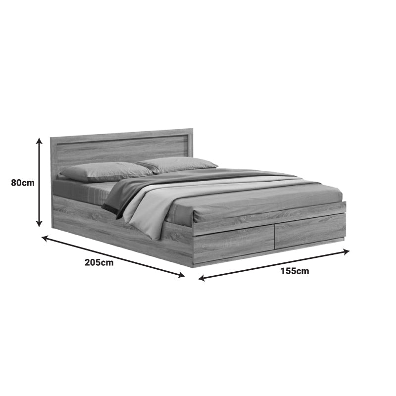 Κρεβάτι Olympus  με συρτάρι σε sonoma απόχρωση 150x200εκ - Pakobazaar