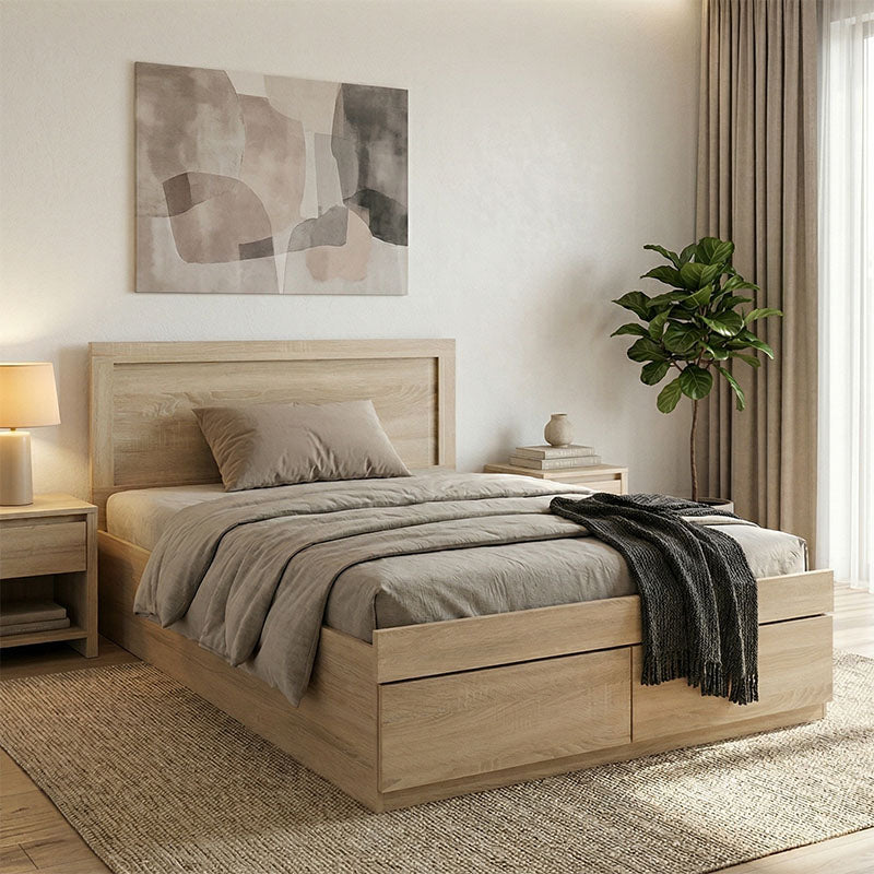 Κρεβάτι Olympus  με συρτάρι σε sonoma απόχρωση 120x200εκ - Pakobazaar
