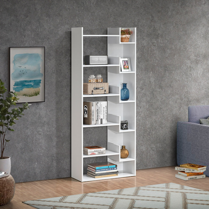 Βιβλιοθήκη Naya  σε λευκή απόχρωση 72x30x182.5εκ - Pakobazaar