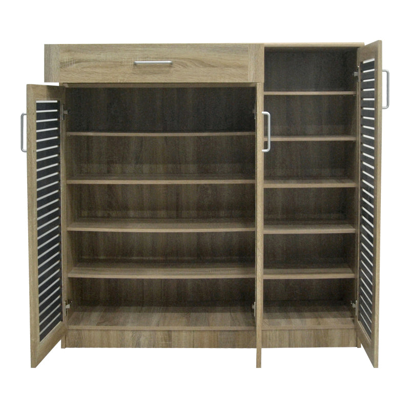 Παπουτσοθήκη-ντουλάπι Sante  30 ζεύγων σε sonoma-ανθρακί απόχρωση 120x37x123εκ - Pakobazaar