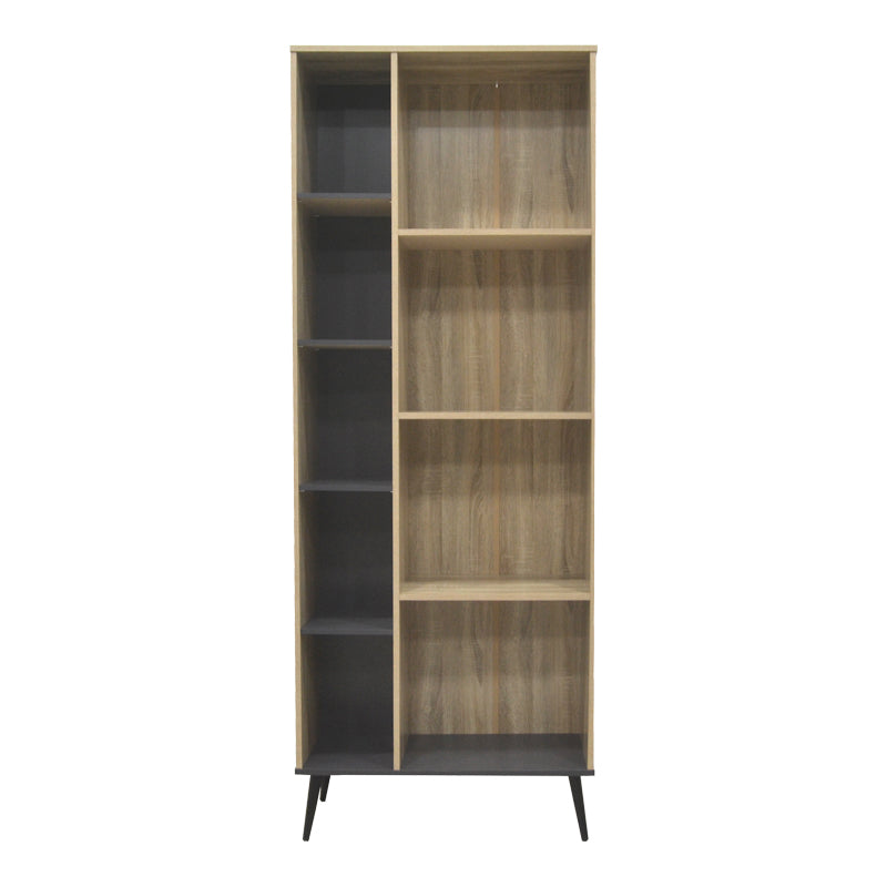 Βιβλιοθήκη Zezan  σε sonoma-ανθρακί απόχρωση 76.5x30x200.5εκ - Pakobazaar