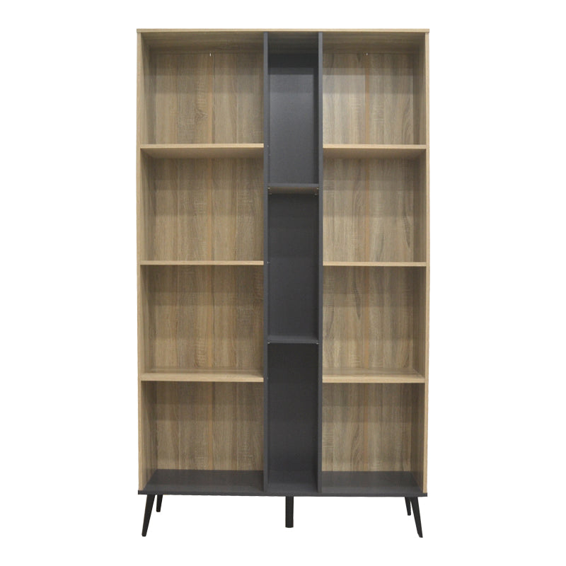 Βιβλιοθήκη Zezan  σε sonoma-ανθρακί απόχρωση 114x30x200.5εκ - Pakobazaar