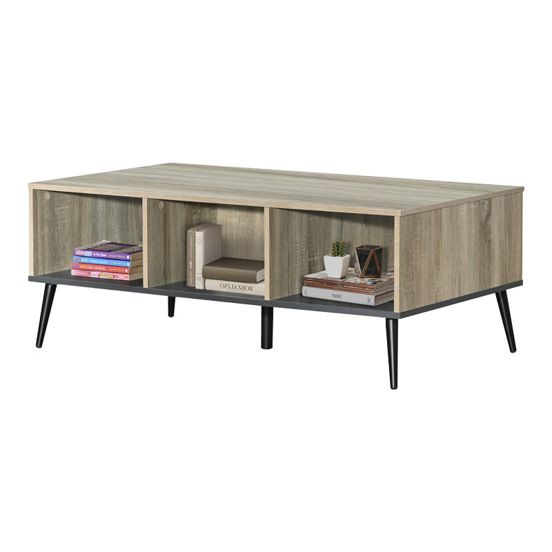 Τραπέζι σαλονιού Zezan  σε sonoma-ανθρακί απόχρωση 121x60x44.5εκ - Pakobazaar