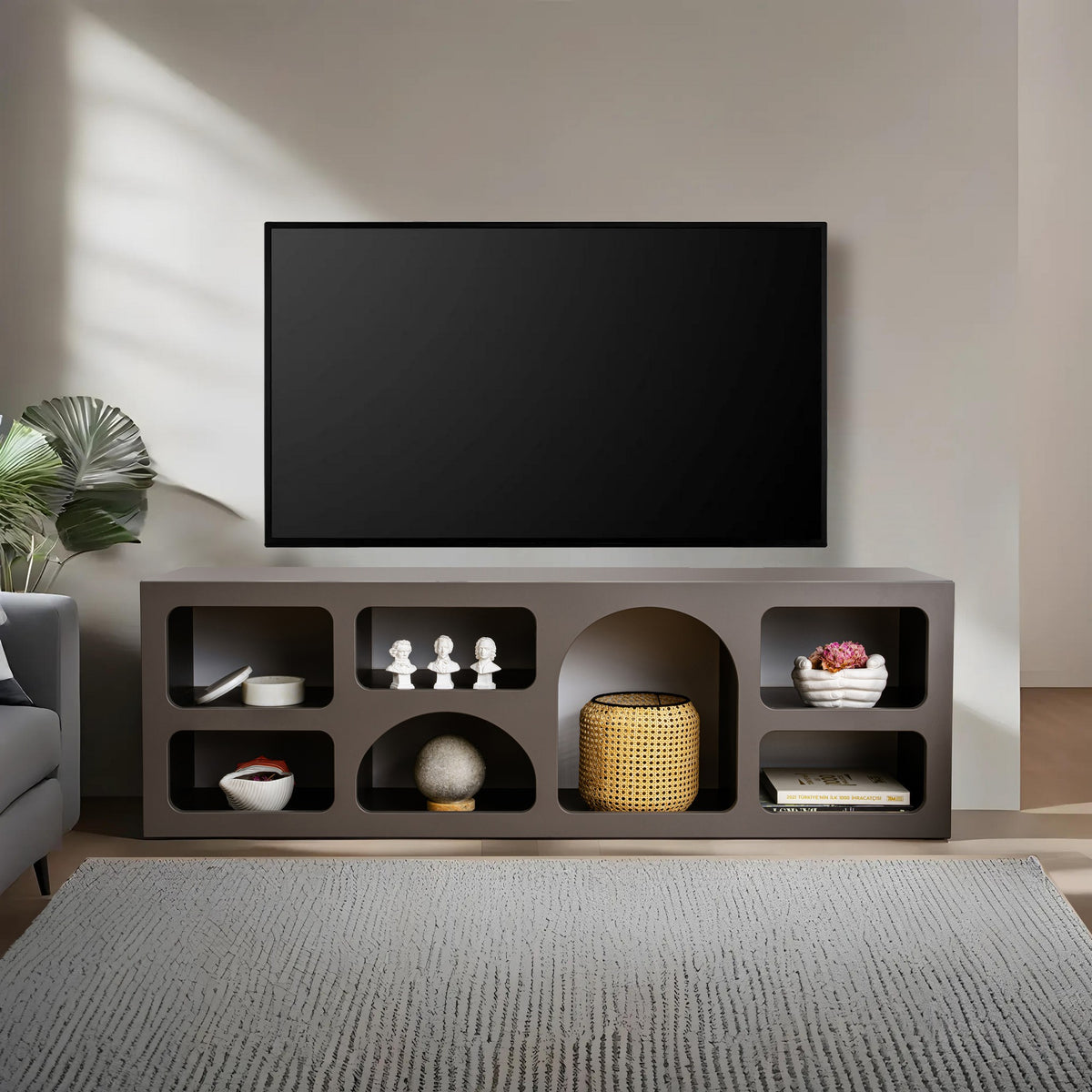Κονσόλα Nas Ανθρακί 160x40x51 εκ. Μελαμίνης