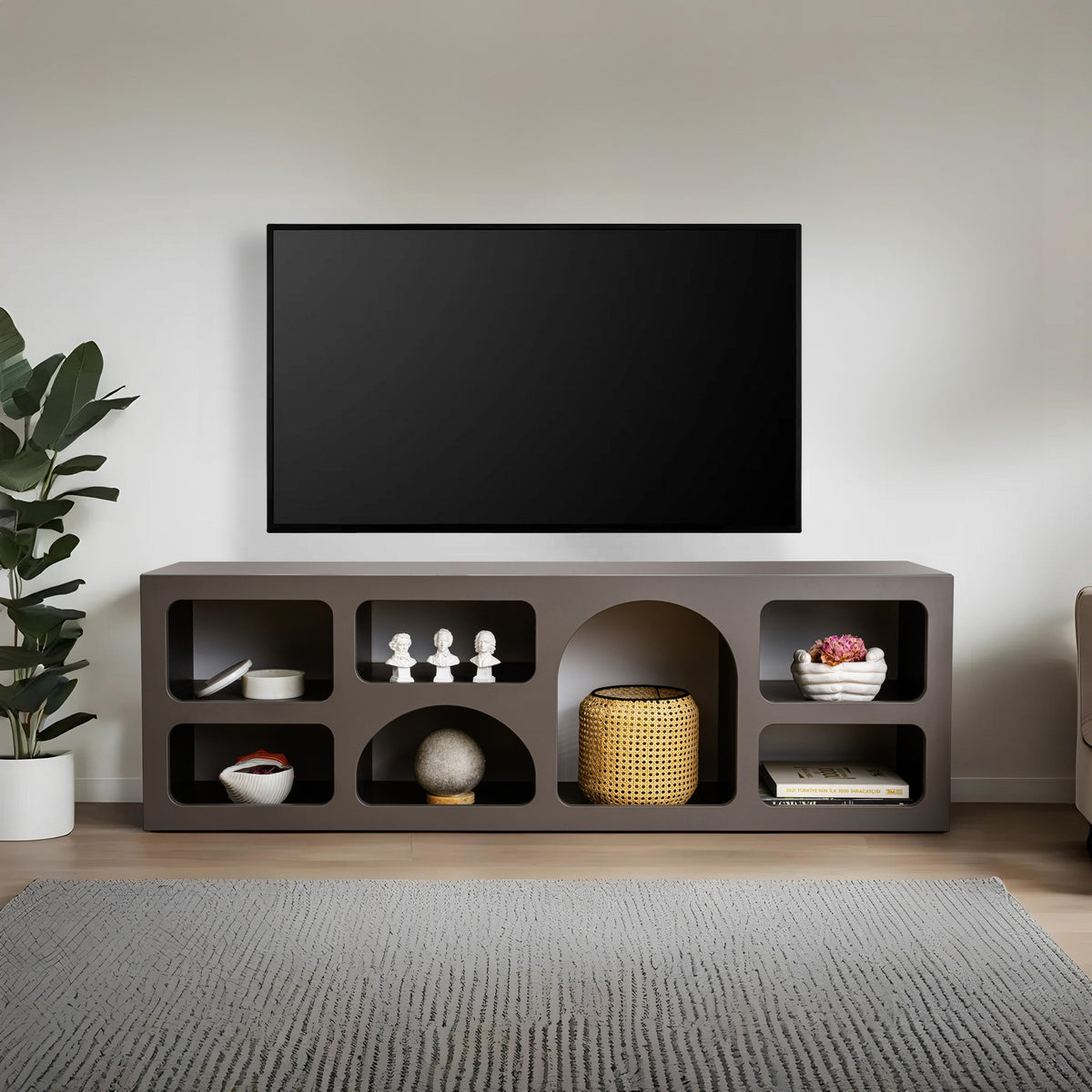Κονσόλα Nas Ανθρακί 160x40x51 εκ. Μελαμίνης