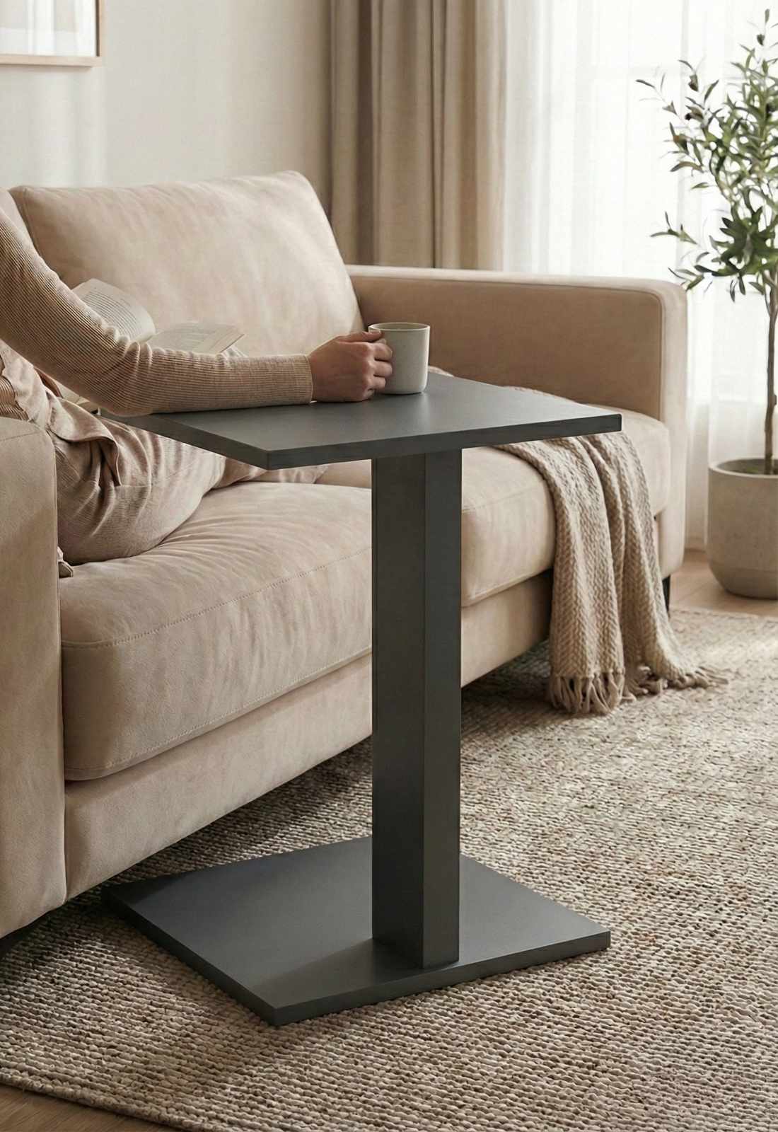 Βοηθητικό Τραπεζάκι Drymos Γκρι 35x35x56 εκ. Μελαμίνης
