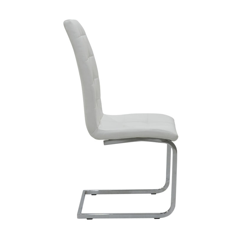 Καρέκλα Darrell  pu λευκό-βάση χρωμίου 42x49x106εκ - Pakobazaar