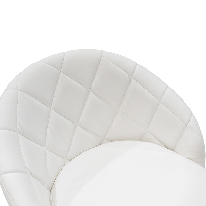 Σκαμπό μπαρ Balina  πτυσσόμενο λευκό pu-μέταλλο χρωμίου 52x53x109εκ - Image 6