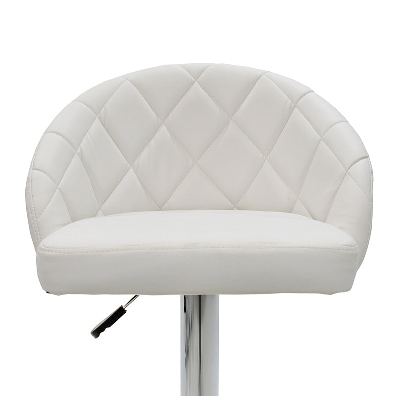 Σκαμπό μπαρ Balina  πτυσσόμενο λευκό pu-μέταλλο χρωμίου 52x53x109εκ - Image 7