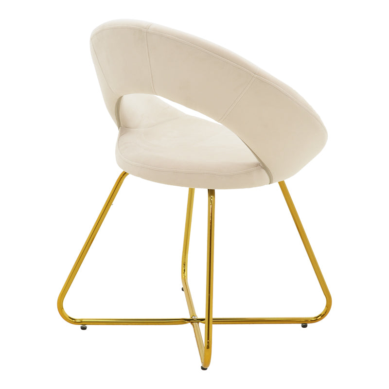 Καρέκλα Valentina  μπεζ βελούδο-χρυσό πόδι 65x60x82εκ - Pakobazaar