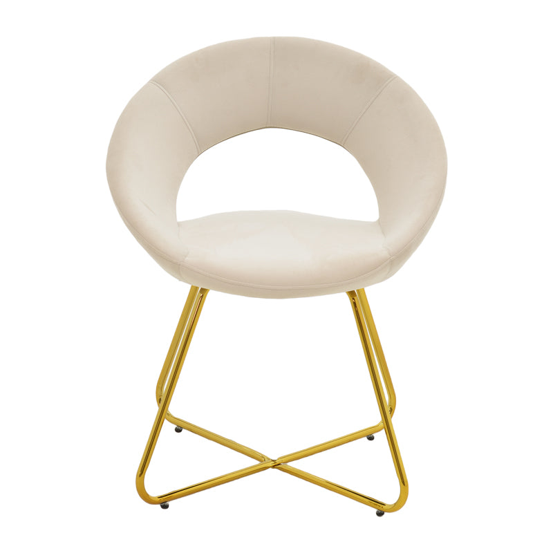 Καρέκλα Valentina  μπεζ βελούδο-χρυσό πόδι 65x60x82εκ - Pakobazaar