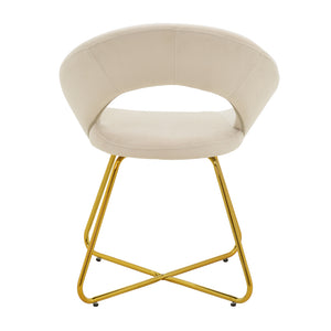 Καρέκλα Valentina  μπεζ βελούδο-χρυσό πόδι 65x60x82εκ - Pakobazaar