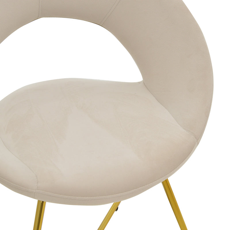 Καρέκλα Valentina  μπεζ βελούδο-χρυσό πόδι 65x60x82εκ - Pakobazaar