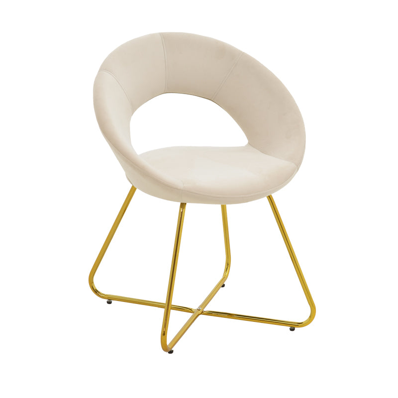 Καρέκλα Valentina  μπεζ βελούδο-χρυσό πόδι 65x60x82εκ - Pakobazaar