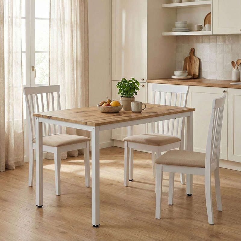 Τραπέζι Witte  MDF/Metal σε sonoma απόχρωση με λευκο πόδι 110x70x76εκ - Pakobazaar
