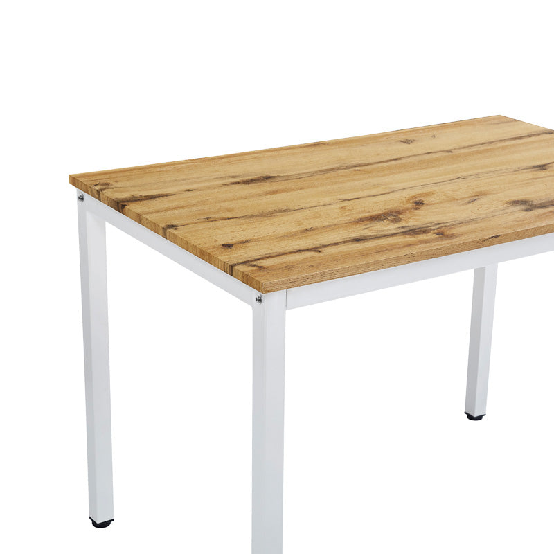 Τραπέζι Witte  MDF/Metal σε sonoma απόχρωση με λευκο πόδι 110x70x76εκ - Pakobazaar