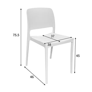 Καρέκλα Fenxy  pp σε λευκή απόχρωση 38x42x77εκ - Pakobazaar