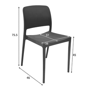 Καρέκλα Fenxy  pp σε μαύρη απόχρωση 38x42x77εκ - Pakobazaar