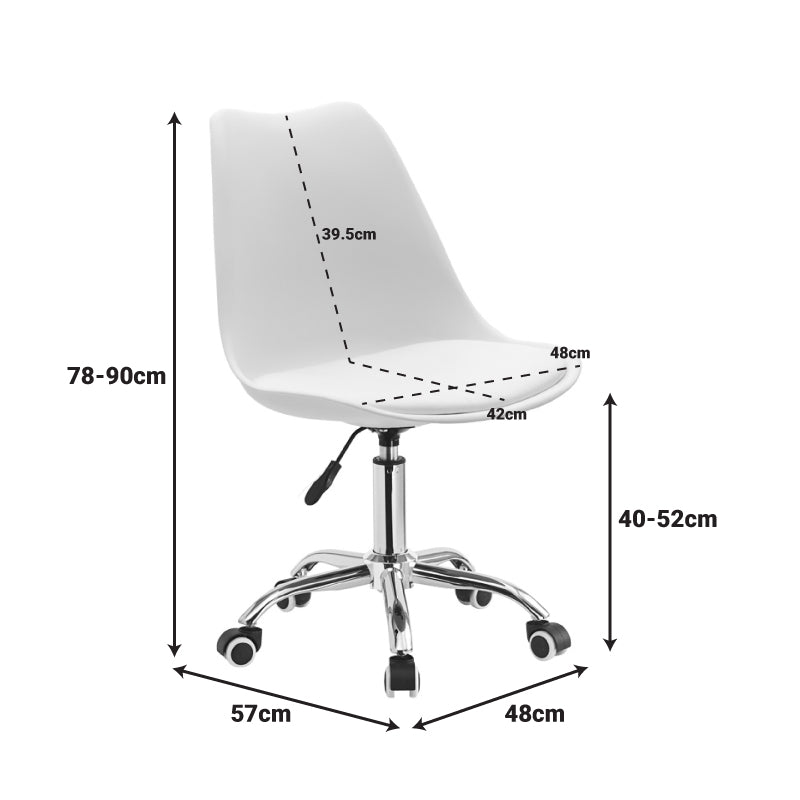 Καρέκλα γραφείου εργασίας Gaston II  pp-pu cappuccino 48x57x77-90εκ - Pakobazaar