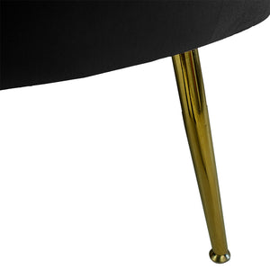 Καναπές 2θέσιος Daimon  βελούδο μαύρο 134x70x77εκ - Image 8