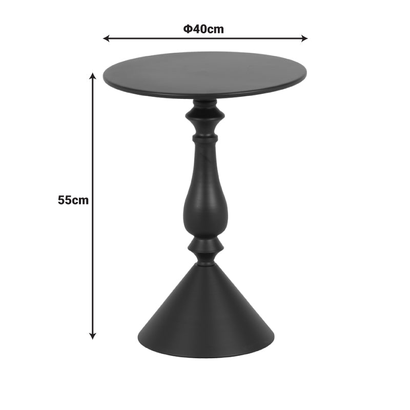 Βοηθητικό τραπέζι Lalou  μέταλλο σε μαύρη απόχρωση Φ40x55εκ