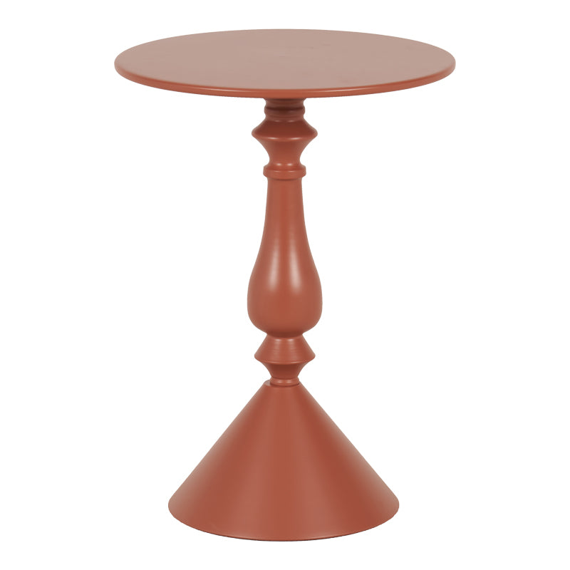Βοηθητικό τραπέζι Lalou  μέταλλο σε απόχρωση terracotta Φ40x55εκ - Pakobazaar