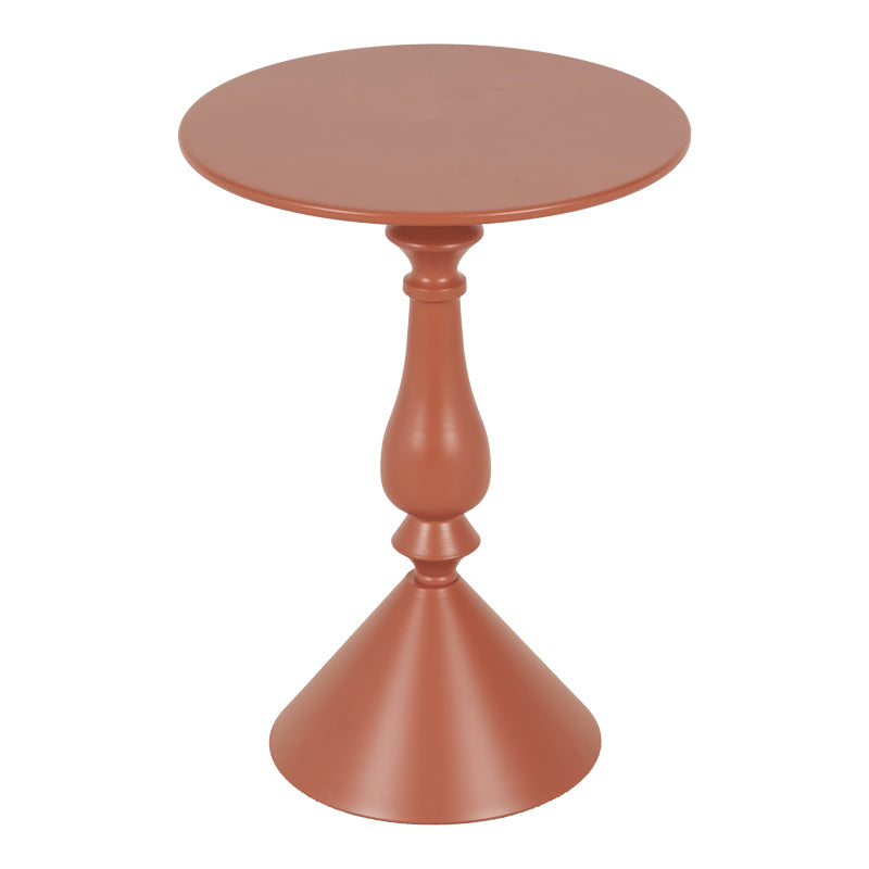 Βοηθητικό τραπέζι Lalou  μέταλλο σε απόχρωση terracotta Φ40x55εκ - Pakobazaar