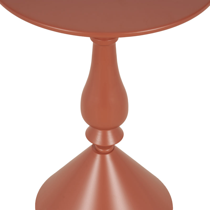 Βοηθητικό τραπέζι Lalou  μέταλλο σε απόχρωση terracotta Φ40x55εκ - Pakobazaar
