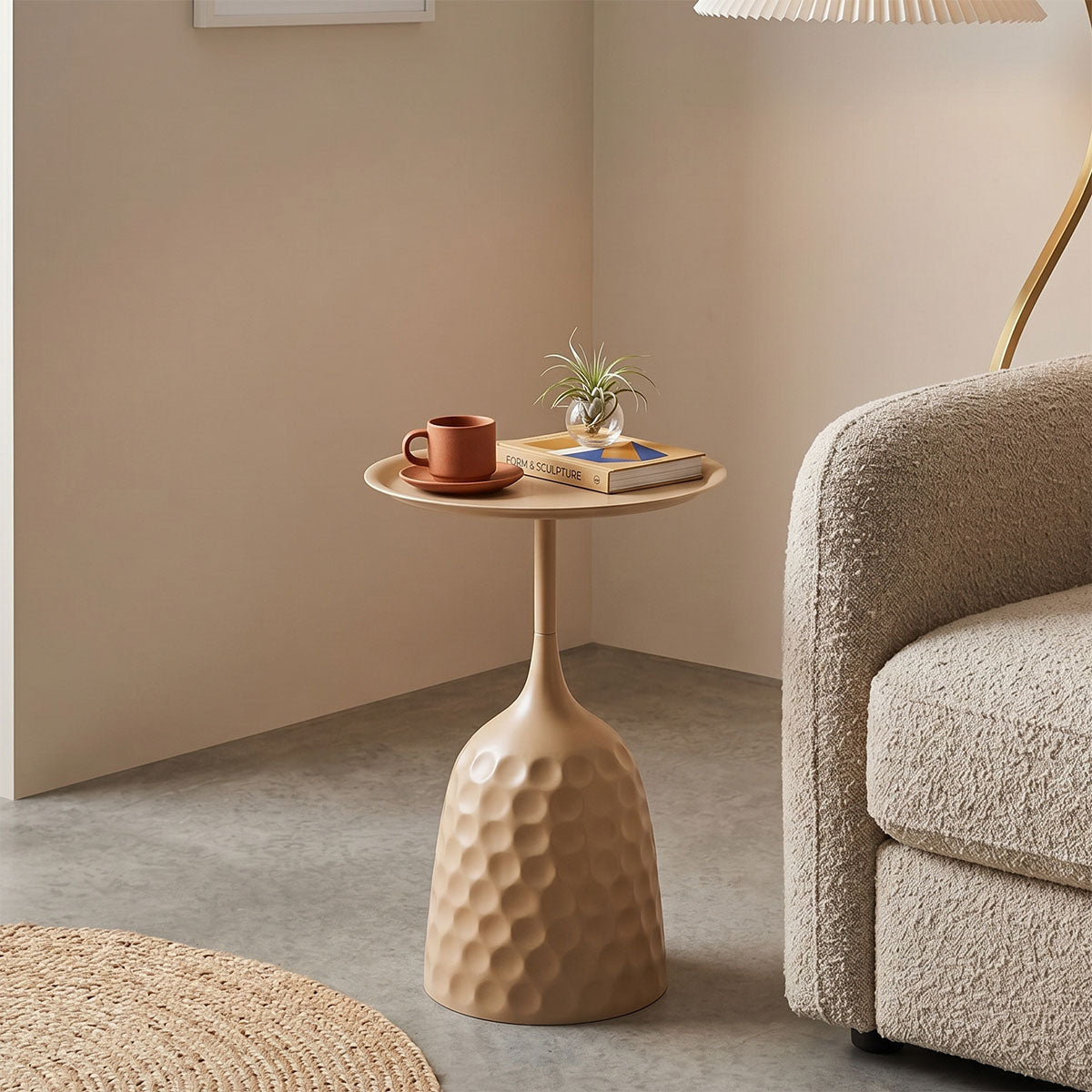 Βοηθητικό τραπέζι Waini  μέταλλο cappuccino Φ39x60εκ - Pakobazaar