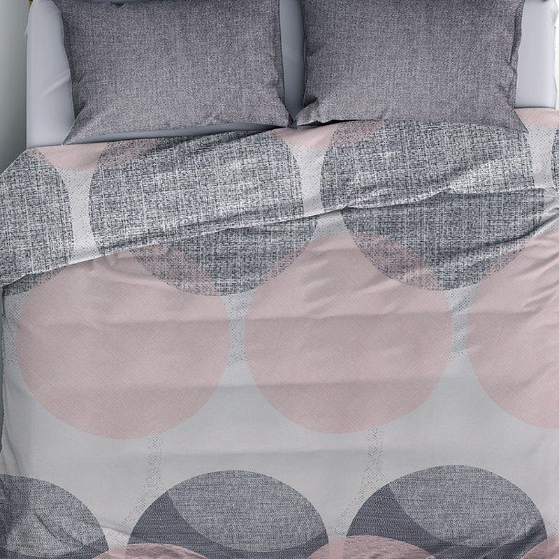 Σετ παπλωματοθήκη Leron Cotton Box 4 τμχ Διπλή (200x220) χρώμα γκρι - Pakobazaar