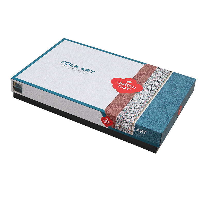 Σετ παπλωματοθήκη Ema Cotton Box 3 τμχ Μονή (160x220) χρώμα πετρόλ