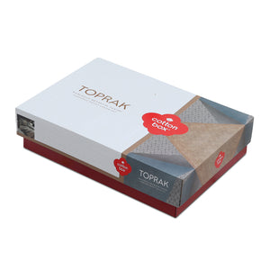 Σετ παπλωματοθήκη Arlo Cotton Box 3 τμχ Μονή (160x220) χρώμα καφέ - γκρι - Pakobazaar