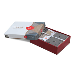 Σετ παπλωματοθήκη Arlo Cotton Box 3 τμχ Μονή (160x220) χρώμα καφέ - γκρι - Pakobazaar
