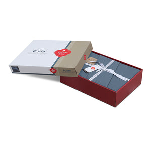 Σετ παπλωματοθήκη Plain Cotton Box 4 τμχ Διπλή (200x220) χρώμα ανθρακί