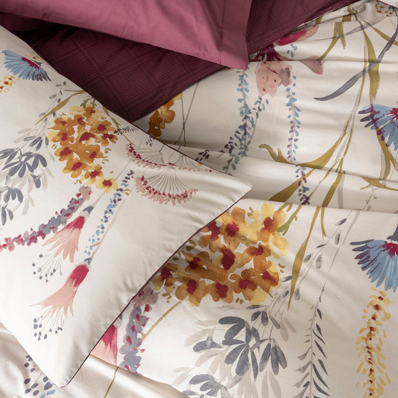 Σετ παπλωματοθήκη Flos Cotton Box 3 τμχ Μονή (160x220) χρώμα μπορντώ - Pakobazaar