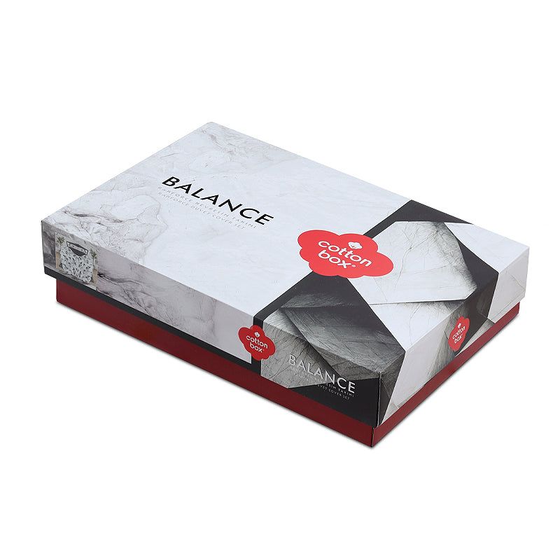 Σετ παπλωματοθήκη Hilaris Cotton Box 4 τμχ Διπλή (200x220) χρώμα ανθρακί - Pakobazaar