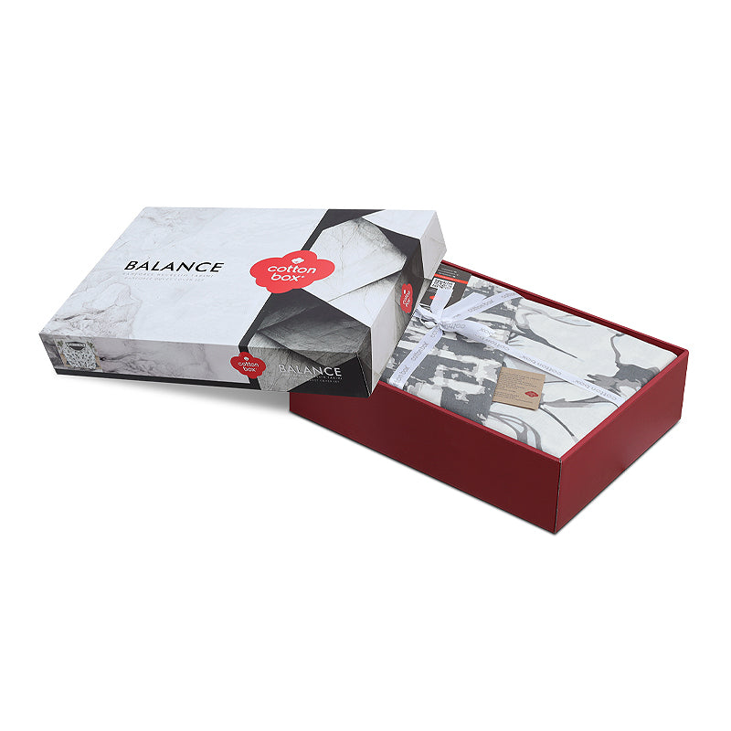 Σετ παπλωματοθήκη Hilaris Cotton Box 4 τμχ Διπλή (200x220) χρώμα ανθρακί - Pakobazaar