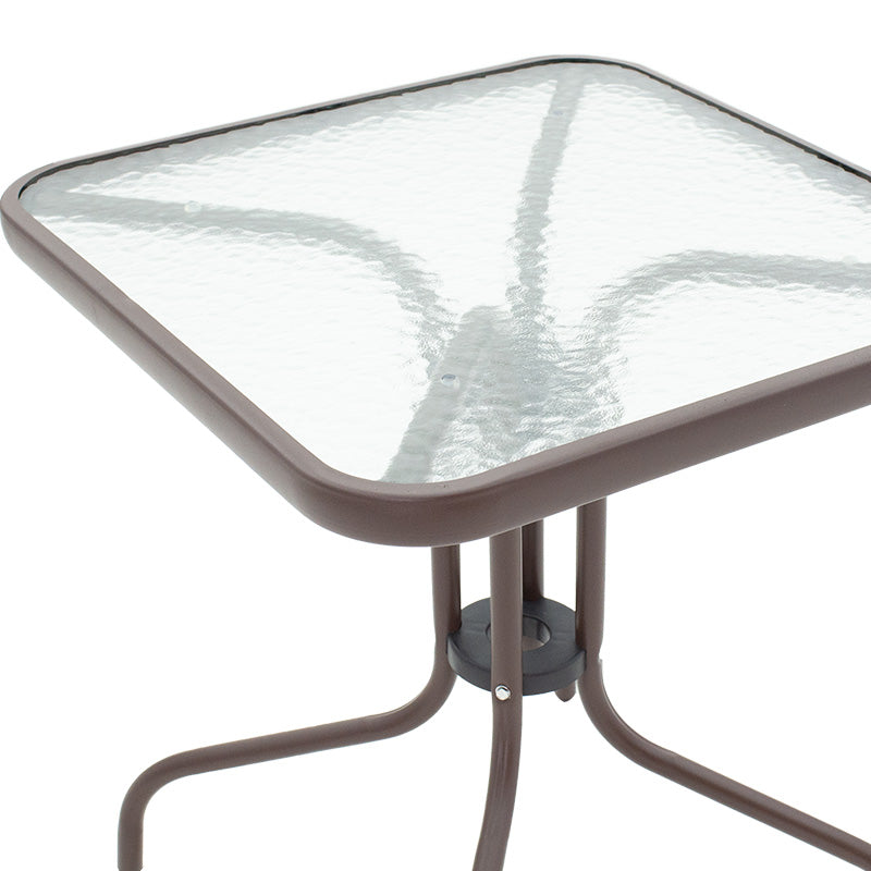 Τραπέζι Watson  μέταλλο καφέ-γυαλί 60x60x70εκ - Image 3
