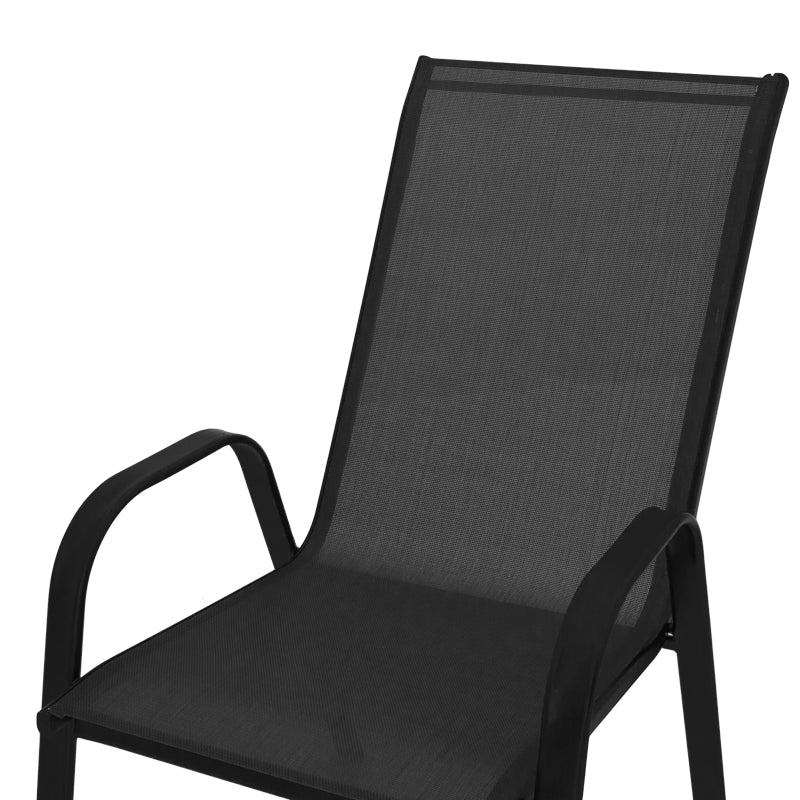 Πολυθρόνα Calan  μέταλλο μαύρο-textilene μαύρο 54x74x91εκ - Pakobazaar