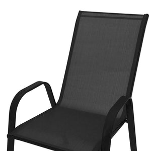 Πολυθρόνα Calan  μέταλλο μαύρο-textilene μαύρο 54x74x91εκ - Pakobazaar