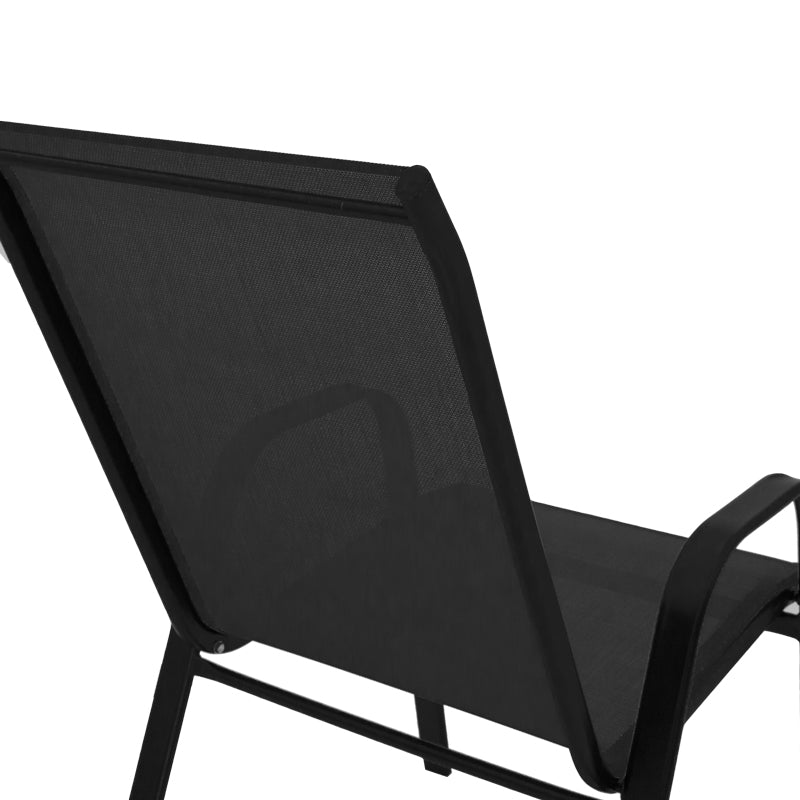Πολυθρόνα Calan  μέταλλο μαύρο-textilene μαύρο 54x74x91εκ - Pakobazaar