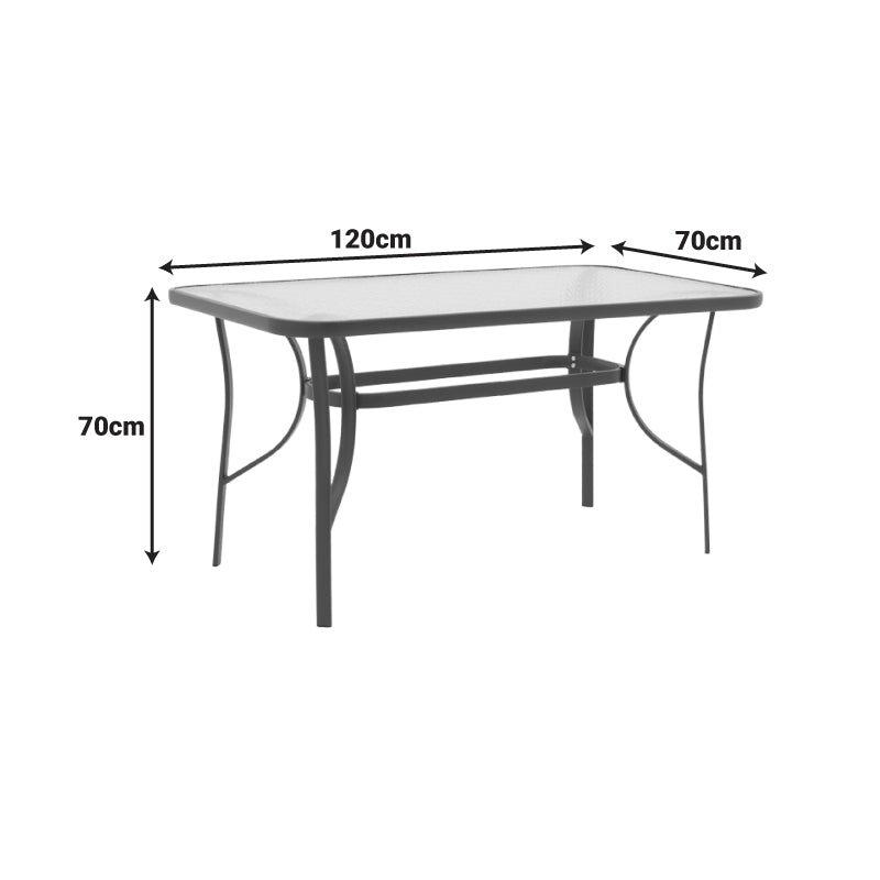 Τραπέζι Ensure  μέταλλο λευκό-γυαλί 120x70x70εκ - Image 5