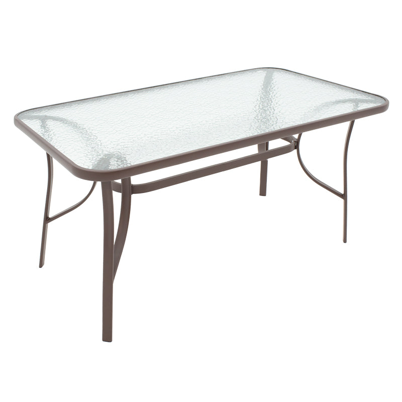 Τραπέζι Ensure  μέταλλο καφέ-γυαλί 120x70x70εκ - Pakobazaar