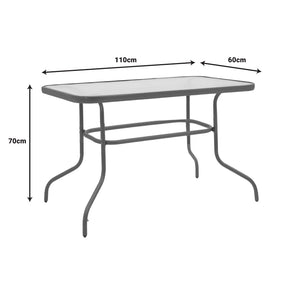 Τραπεζαρία Valor-Obbi σετ 5τεμ  pe καφέ-μέταλλο 110x60x70εκ - Pakobazaar